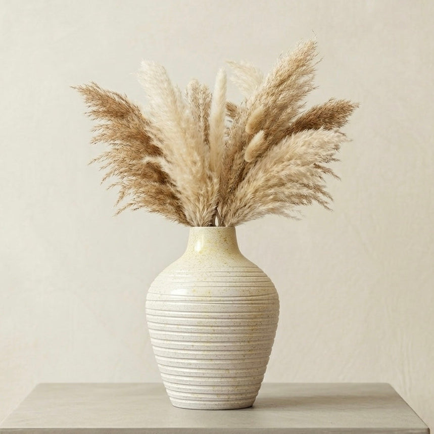 Ribbed Urn Vase – Green Haven
