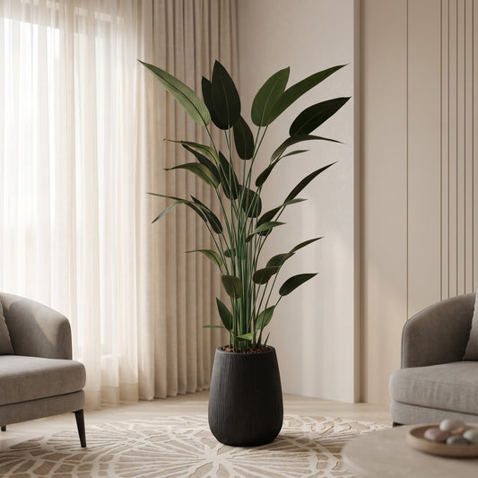 Lush Botanical in Wabi-Sabi Dark Planter - Green Haven